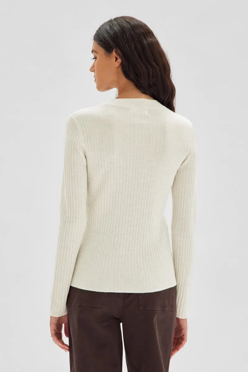 Assembly Label - Mia Long Sleeve Knit - Antique White