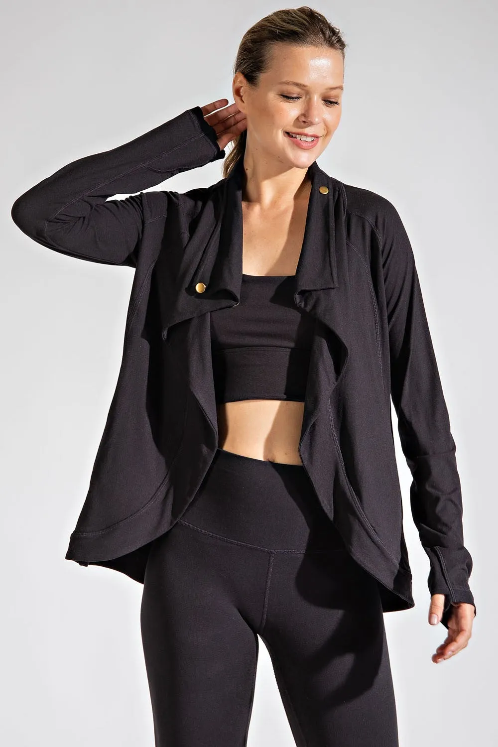 ASYMMETRIC JACKET WITH COWL NECK  | RAE MODE - Final Sale