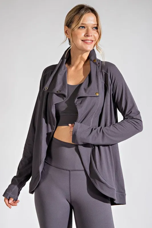 ASYMMETRIC JACKET WITH COWL NECK  | RAE MODE - Final Sale