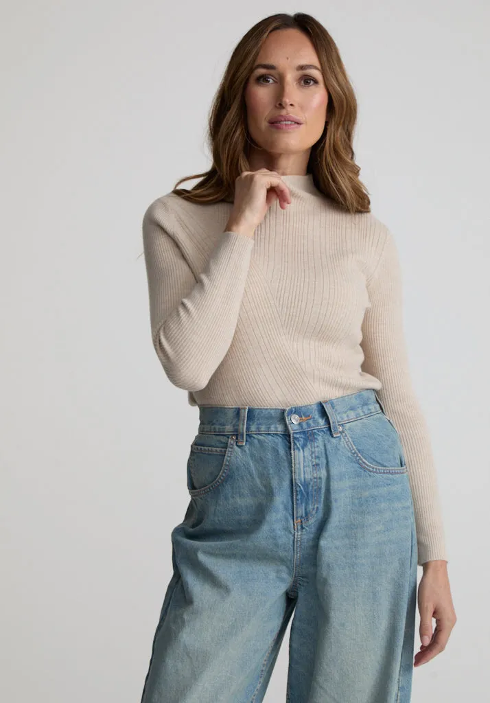 Beatrice Roll Neck Jumper In Cream