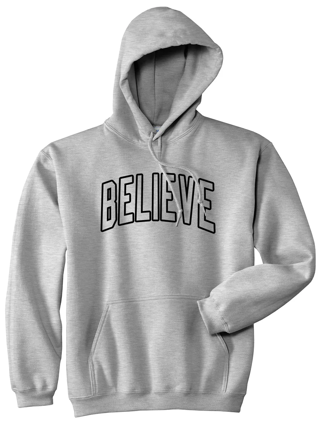 Believe Outline Mens Pullover Hoodie