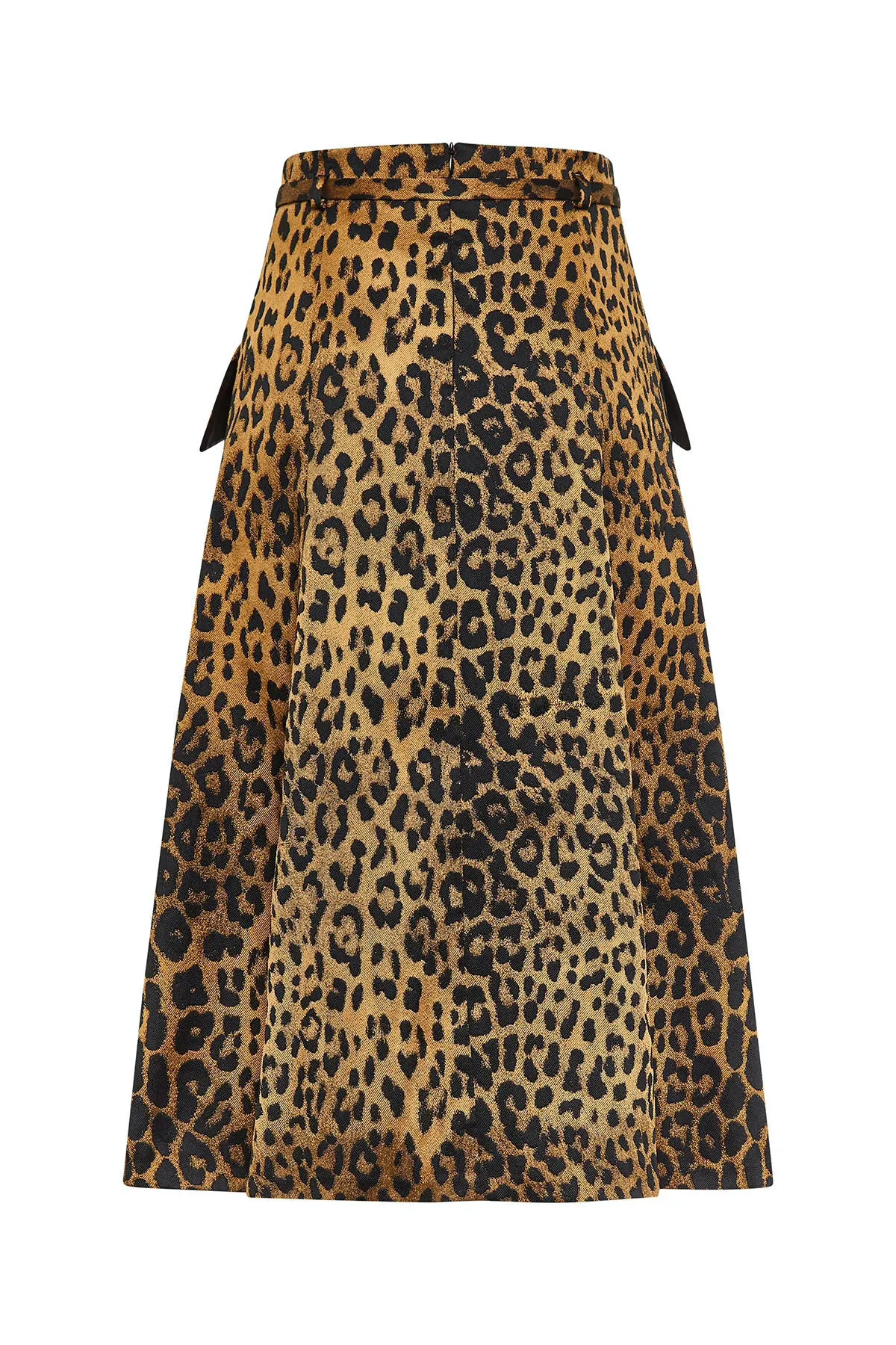 Belted Leopard Print Skirt