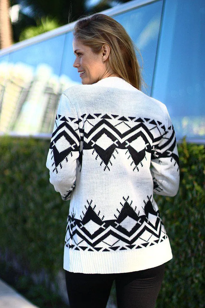 Black And Ivory Cardigan