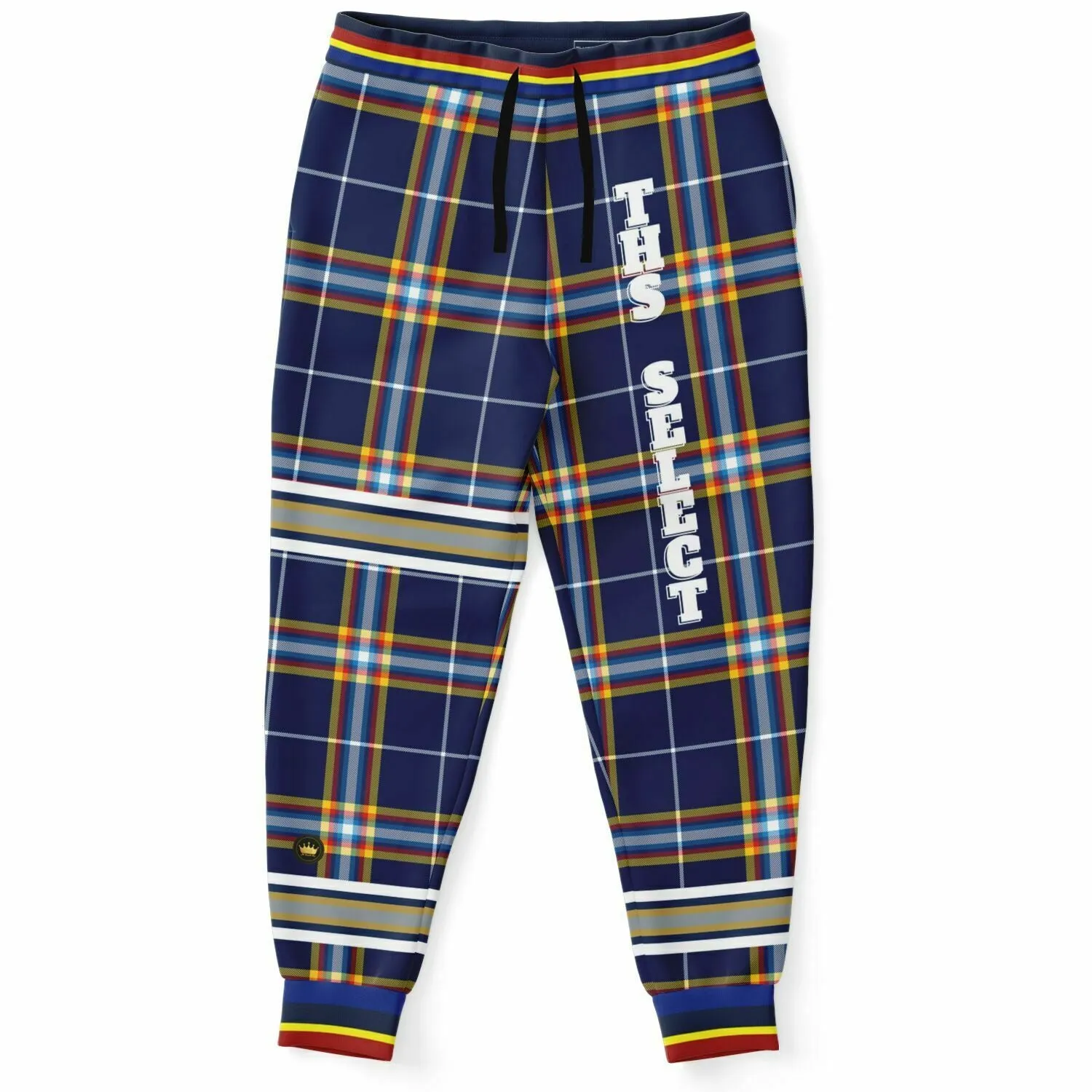 Blue Collegiate Plaid THS Select Eco-Poly Unisex Joggers