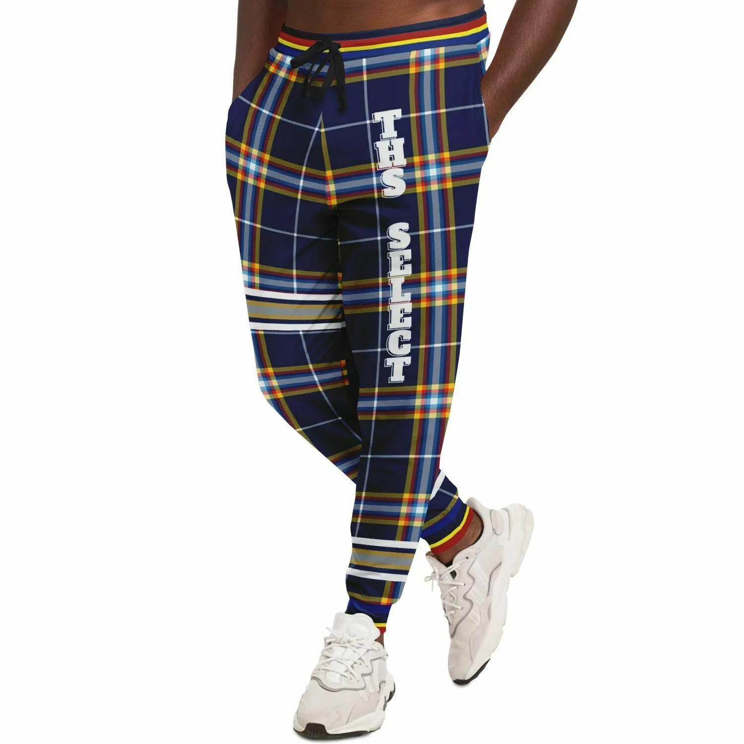 Blue Collegiate Plaid THS Select Eco-Poly Unisex Joggers