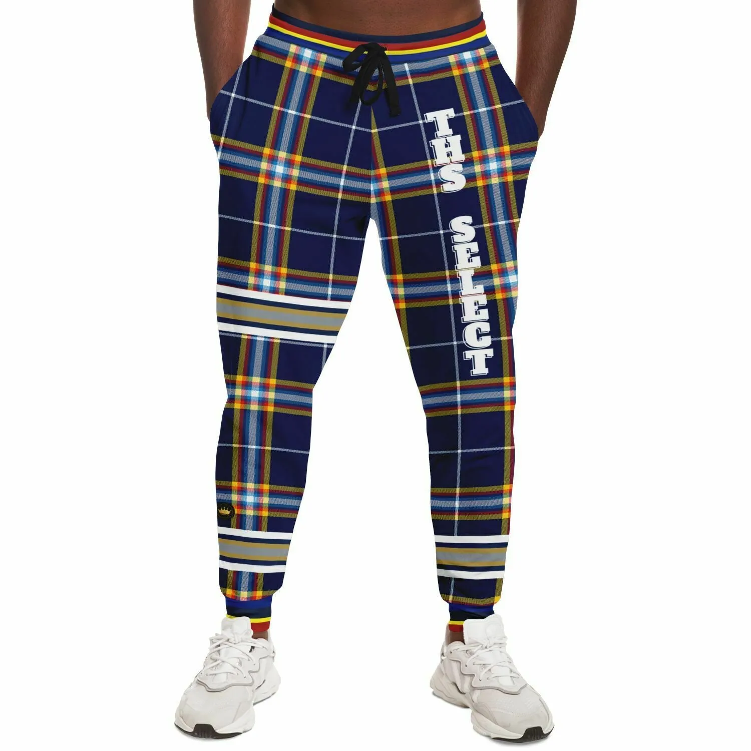 Blue Collegiate Plaid THS Select Eco-Poly Unisex Joggers