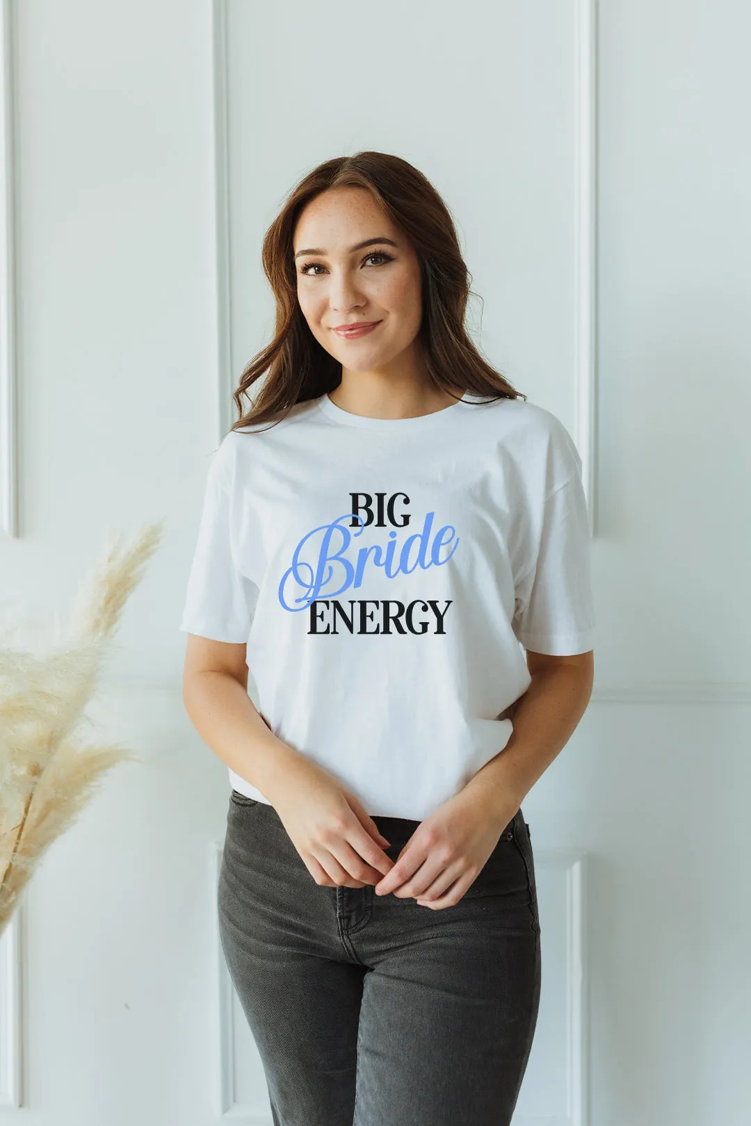 Blue Script Custom Text Wedding tee