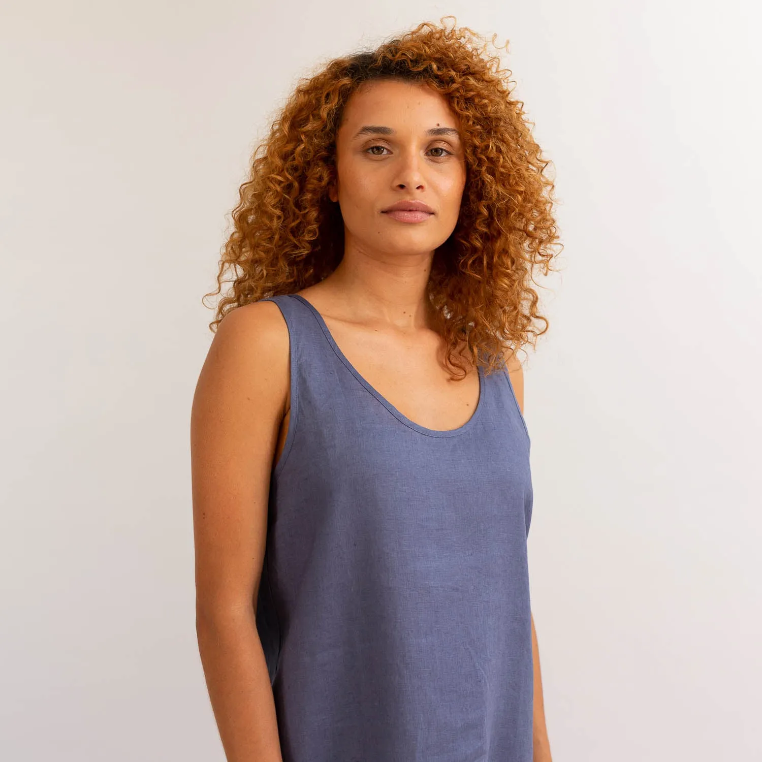 Blueberry Linen Night Dress