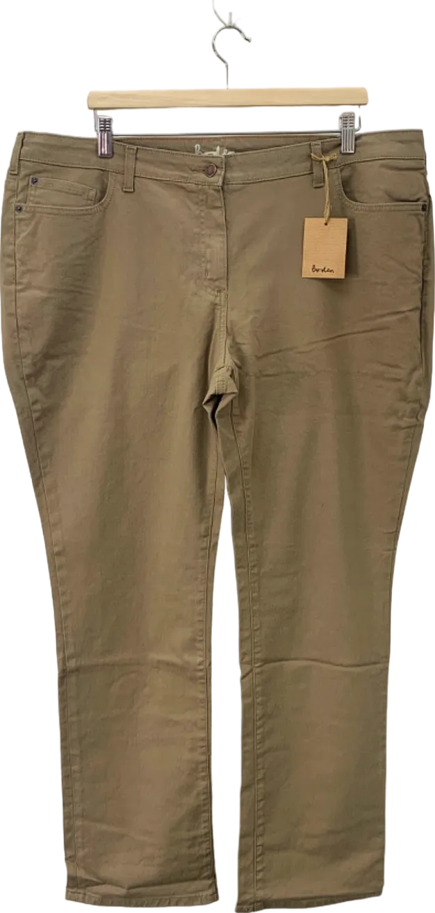 Boden Khaki Cotton Blend Trousers UK 22L