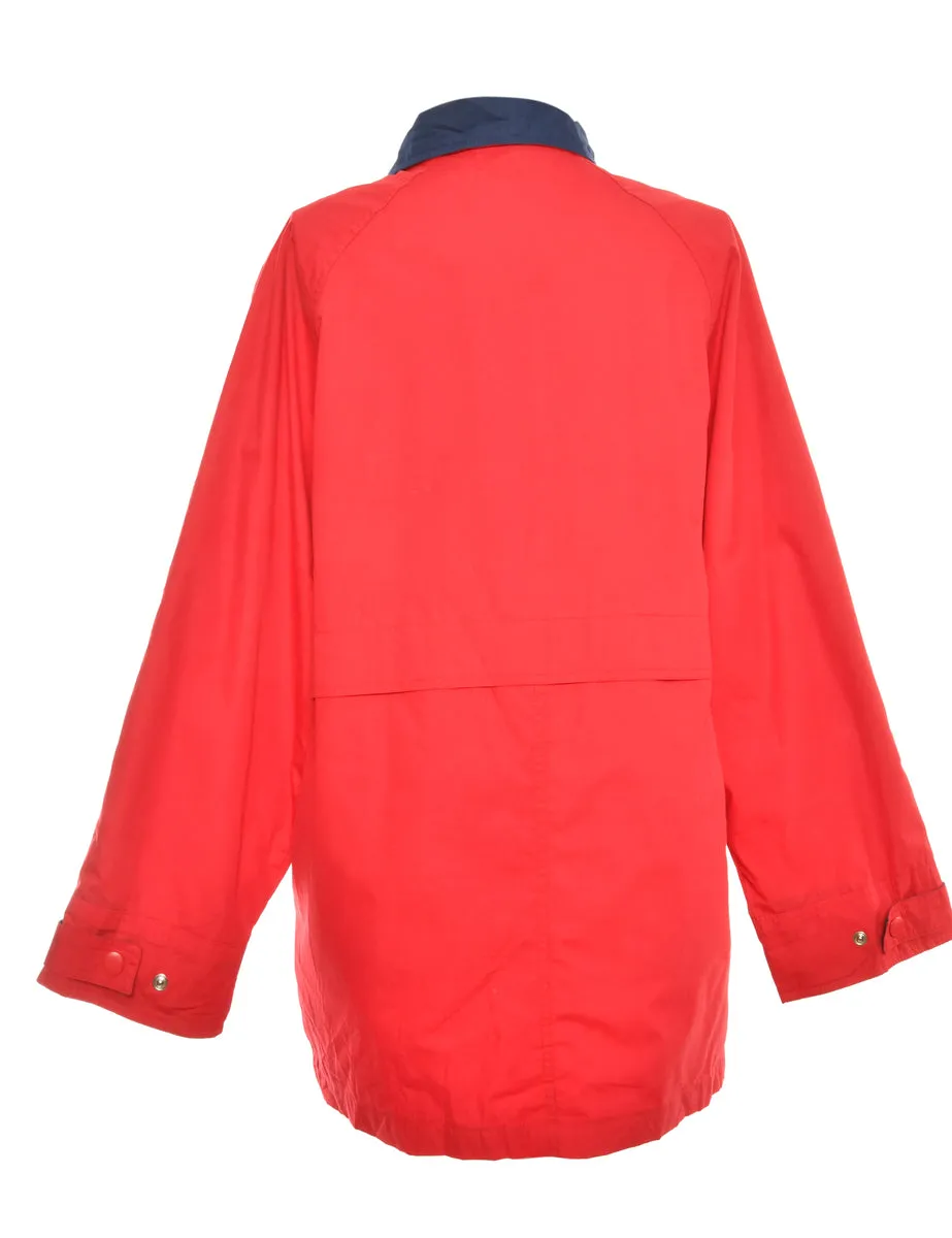 Button-Front Red Classic Jacket - XL