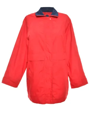 Button-Front Red Classic Jacket - XL