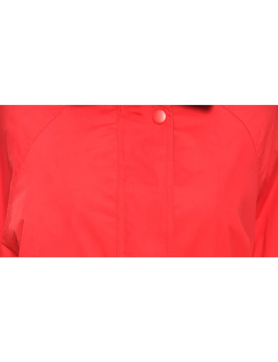 Button-Front Red Classic Jacket - XL