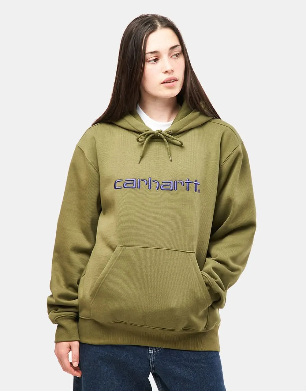 Carhartt WIP Hooded Carhartt Sweatshirt - Capulet/Aura