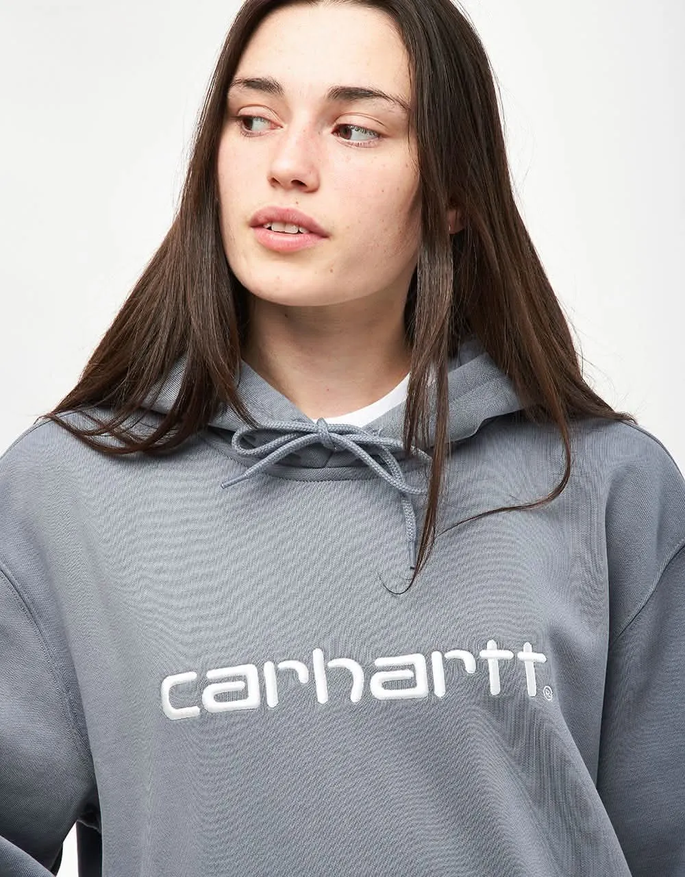 Carhartt WIP Hooded Carhartt Sweatshirt - Dove Grey/Wax