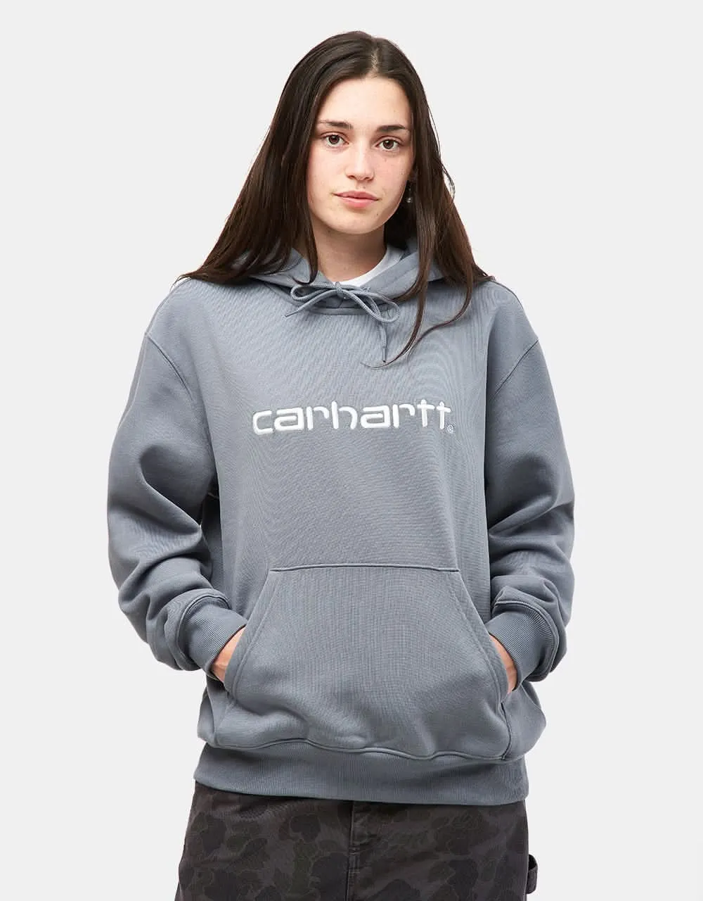 Carhartt WIP Hooded Carhartt Sweatshirt - Dove Grey/Wax