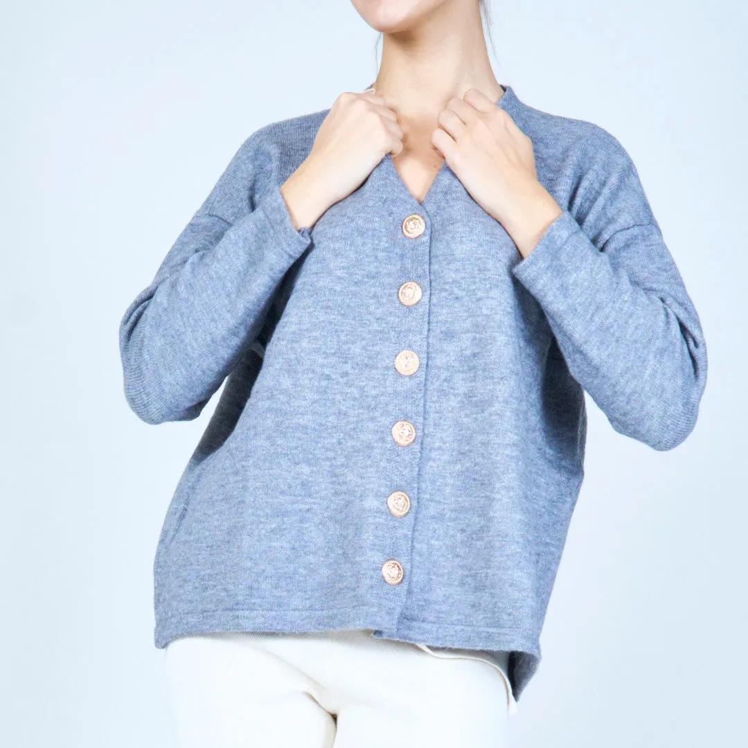 Classic v-neck button-up cardigan wholesale