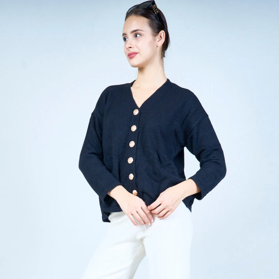 Classic v-neck button-up cardigan wholesale