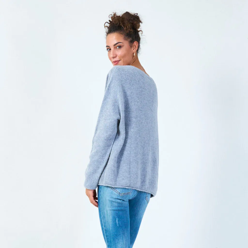 Classic v-neck pullover sweater wholesale