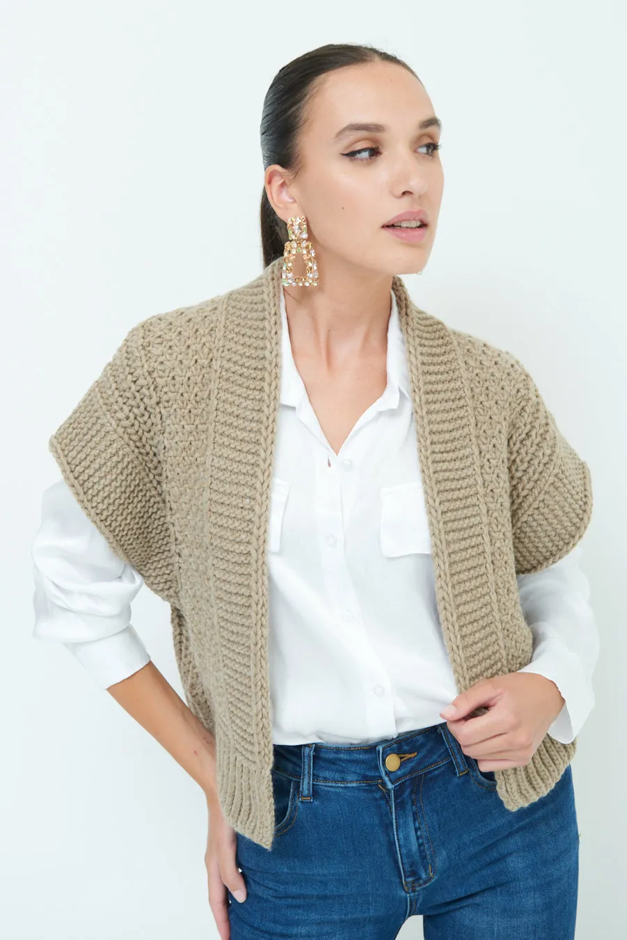 Comfy short sleeve knit cardigan wholesale