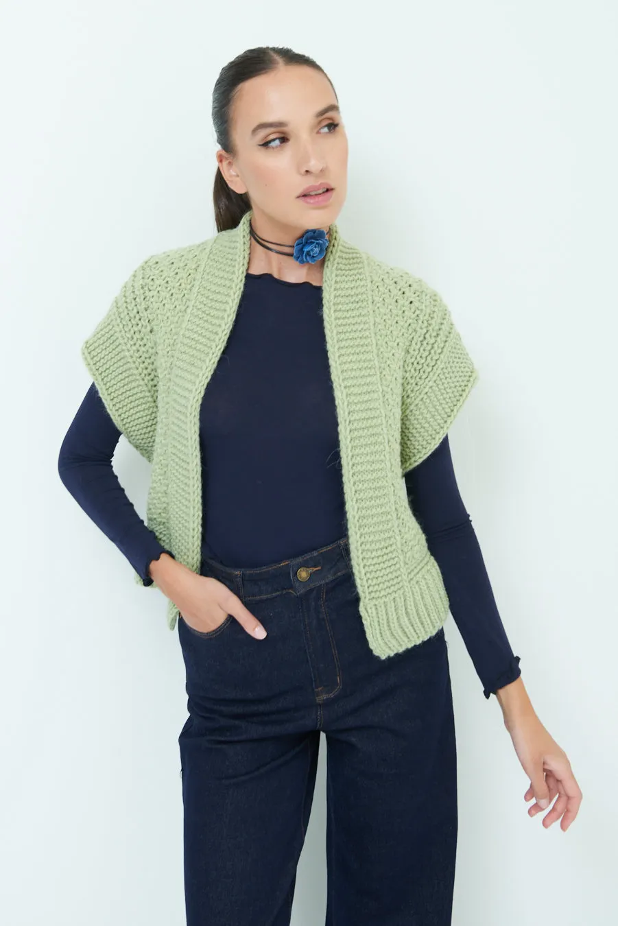 Comfy short sleeve knit cardigan wholesale