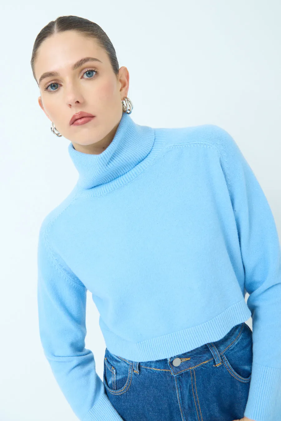 Cropped turtleneck sweater wholesale