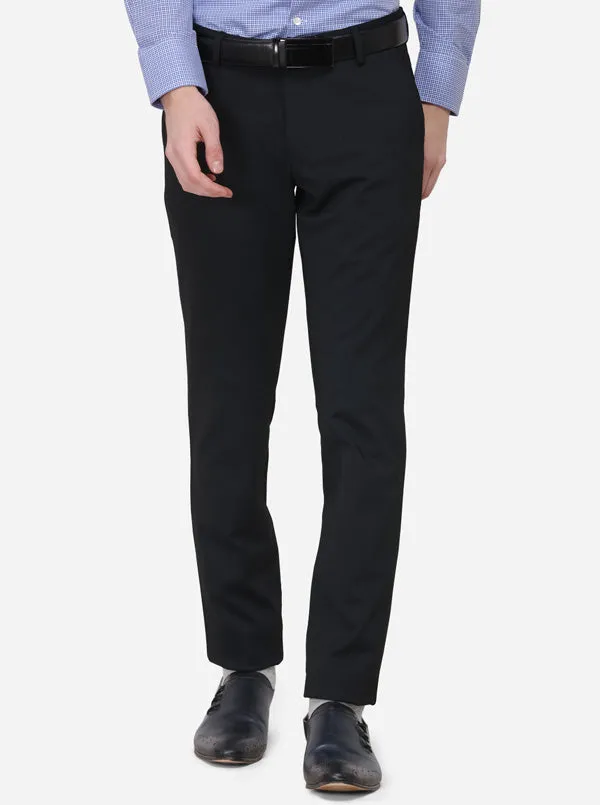 Dark Blue Solid Slim Fit Club Wear Trouser | JB Studio