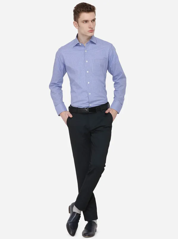 Dark Blue Solid Slim Fit Club Wear Trouser | JB Studio