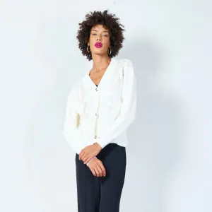 Embellished button-up cardigan with sequin details wholesale