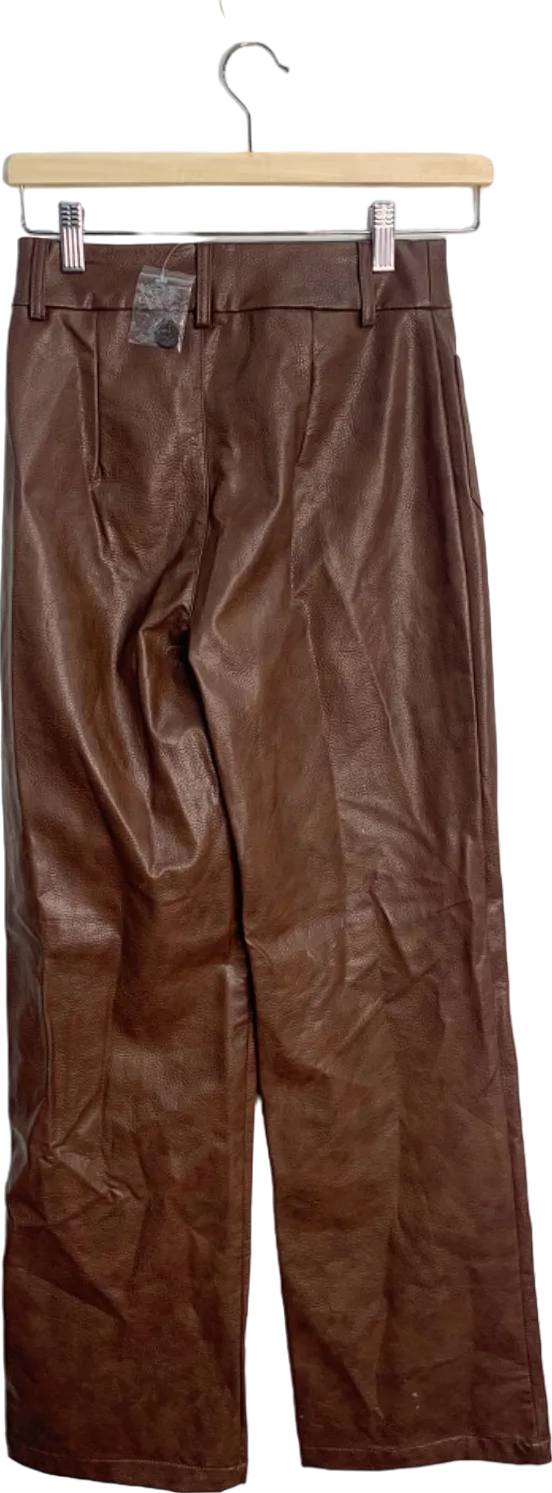 Fashion Nova Brown Azalea Washed Faux Leather Trouser XS