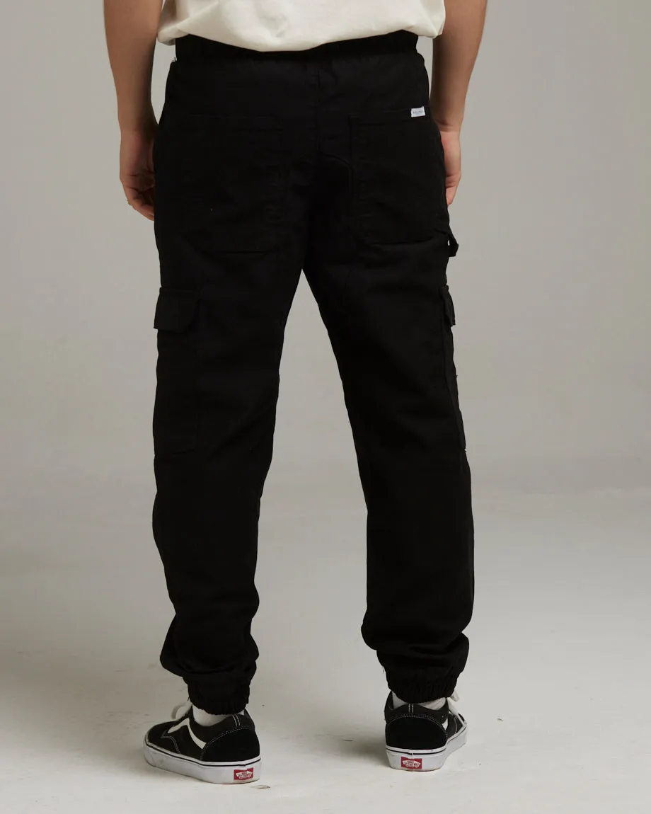 HARRISBURG MEN'S CUFFED CARGO TROUSERS | BLACK