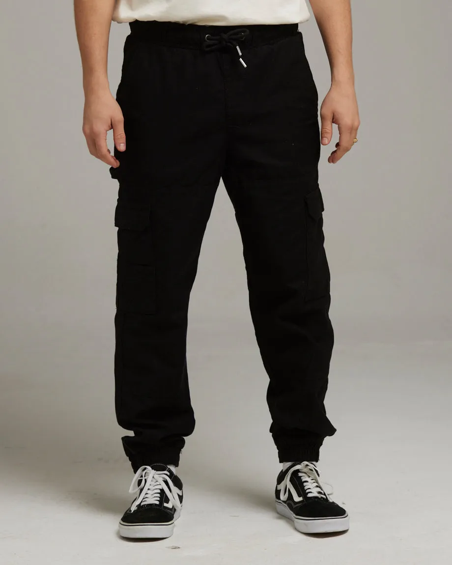 HARRISBURG MEN'S CUFFED CARGO TROUSERS | BLACK