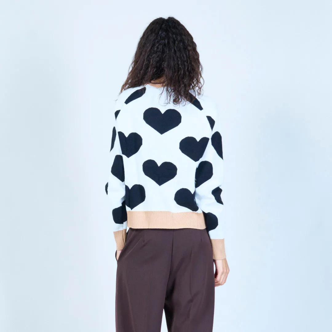 Heart pattern sweater with sequin details wholesale