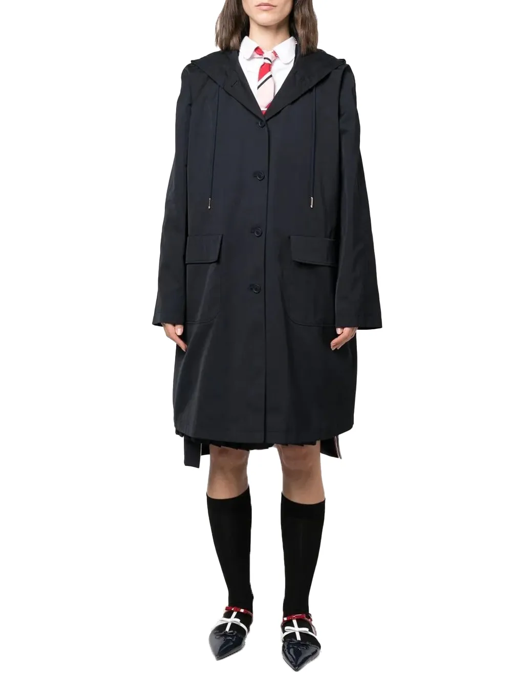 Hooded Parka In Nylon Tech Coat