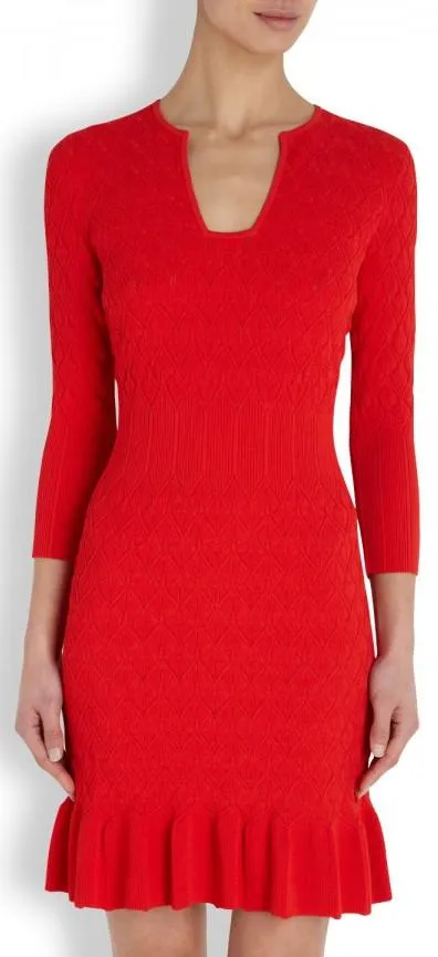 Knit Textured Stretchy Wool Dress