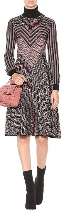 Knit Zig Zag Print Dress