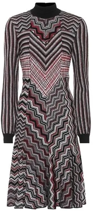 Knit Zig Zag Print Dress