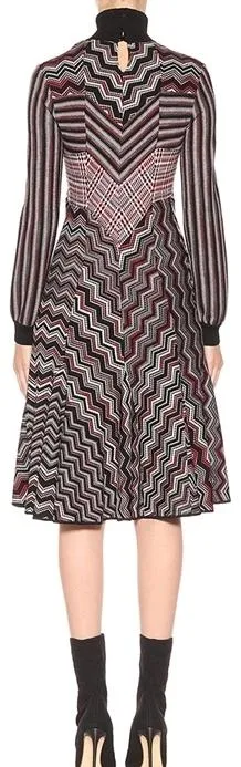 Knit Zig Zag Print Dress