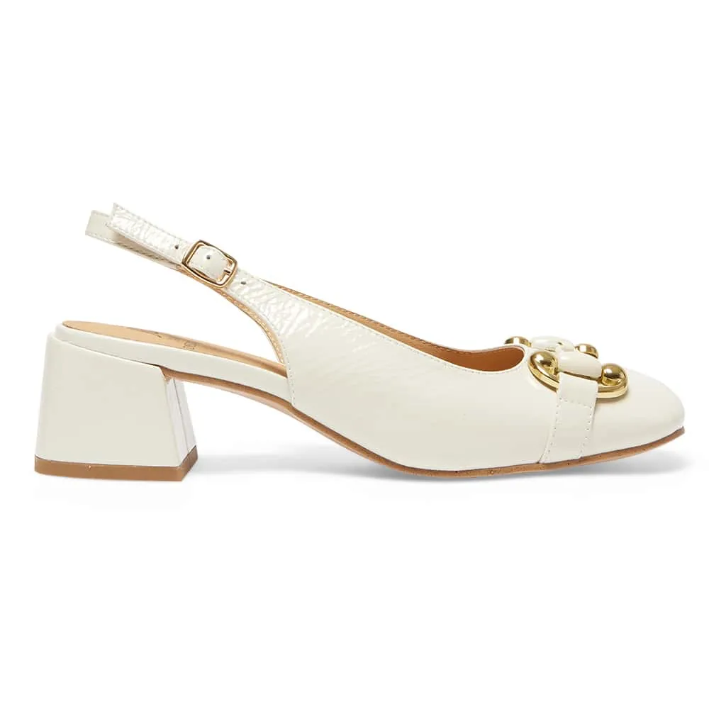 London Heel in Ivory Patent