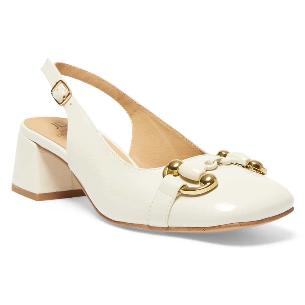 London Heel in Ivory Patent