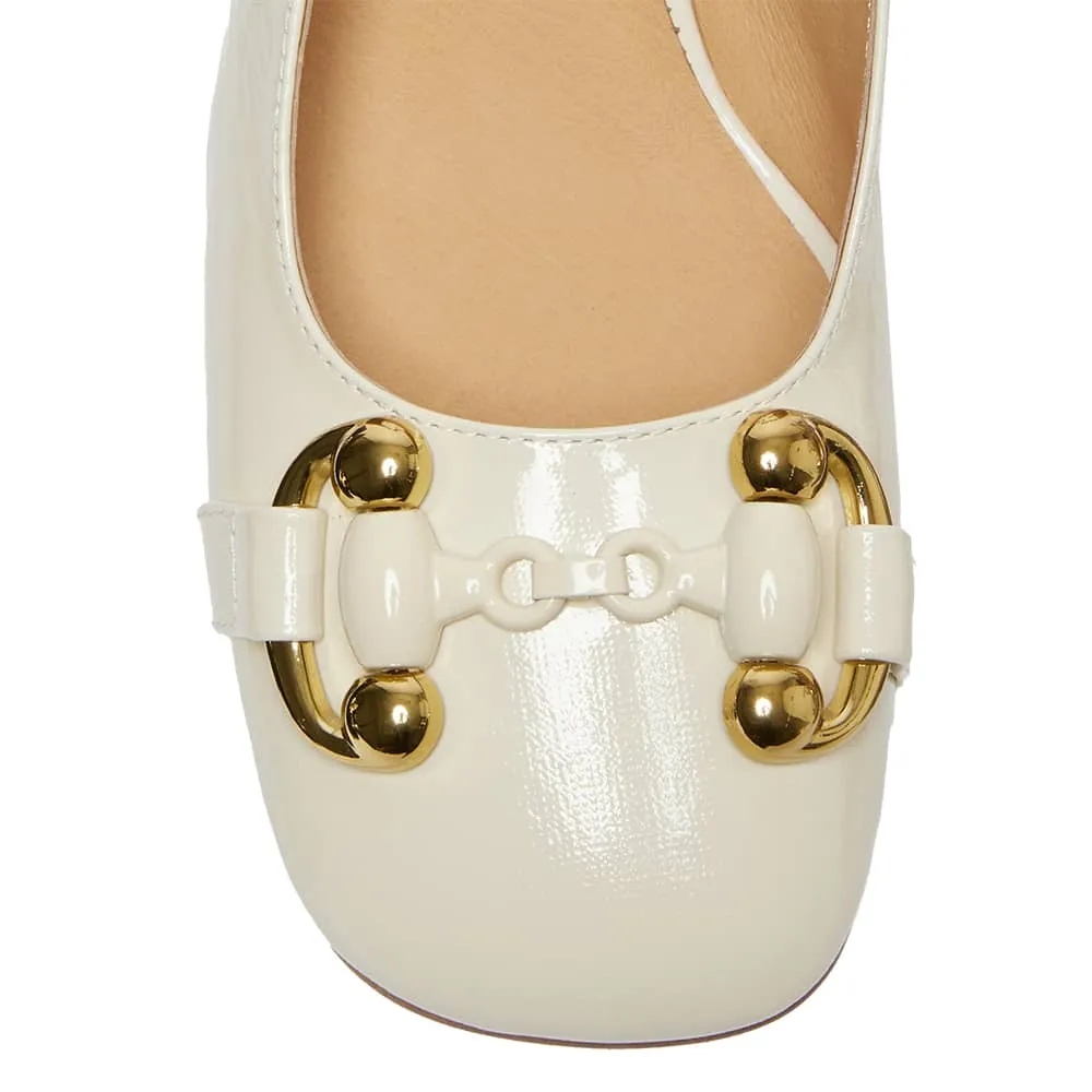 London Heel in Ivory Patent