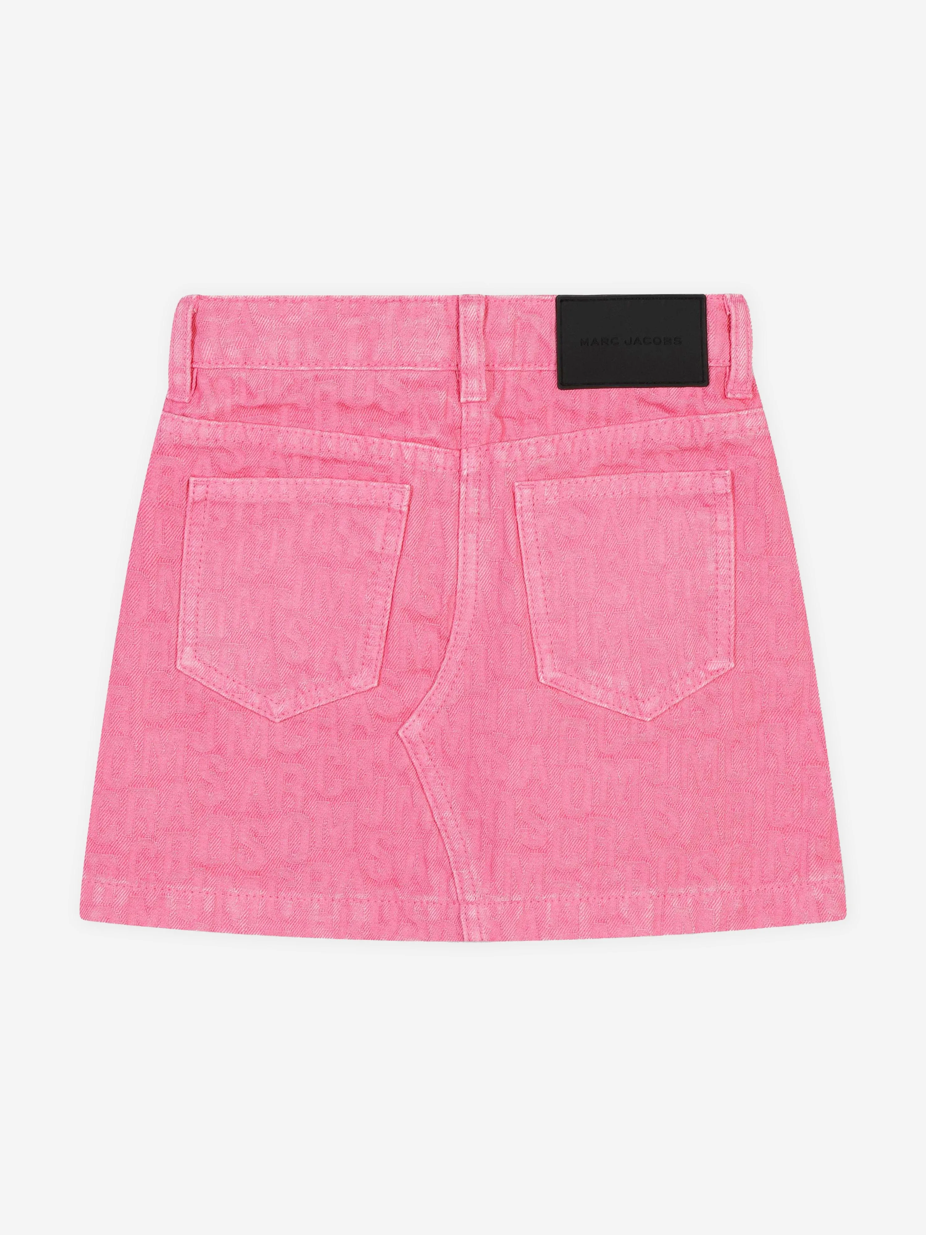 MARC JACOBS Girls Jacquard Logo Skirt in Pink