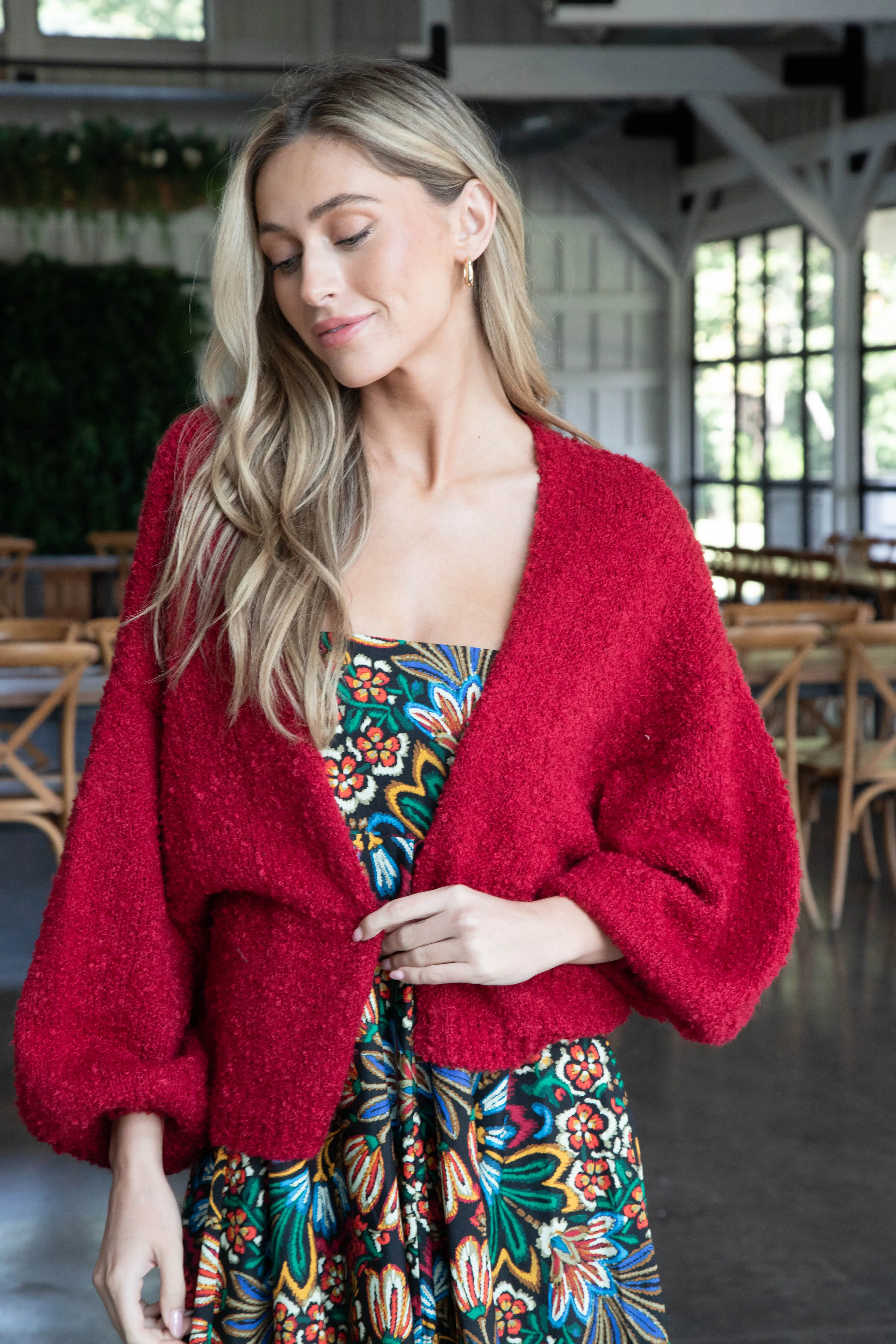 Marley Dolman Sleeve Cardigan, Red | Sadie & Sage