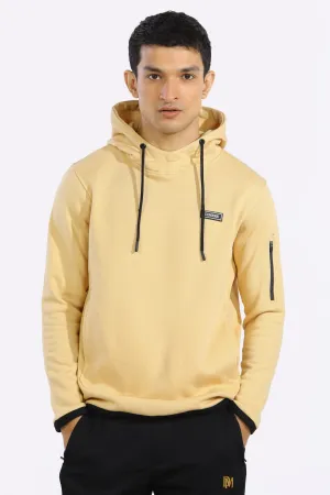 Men Beige Pullover Hoodie