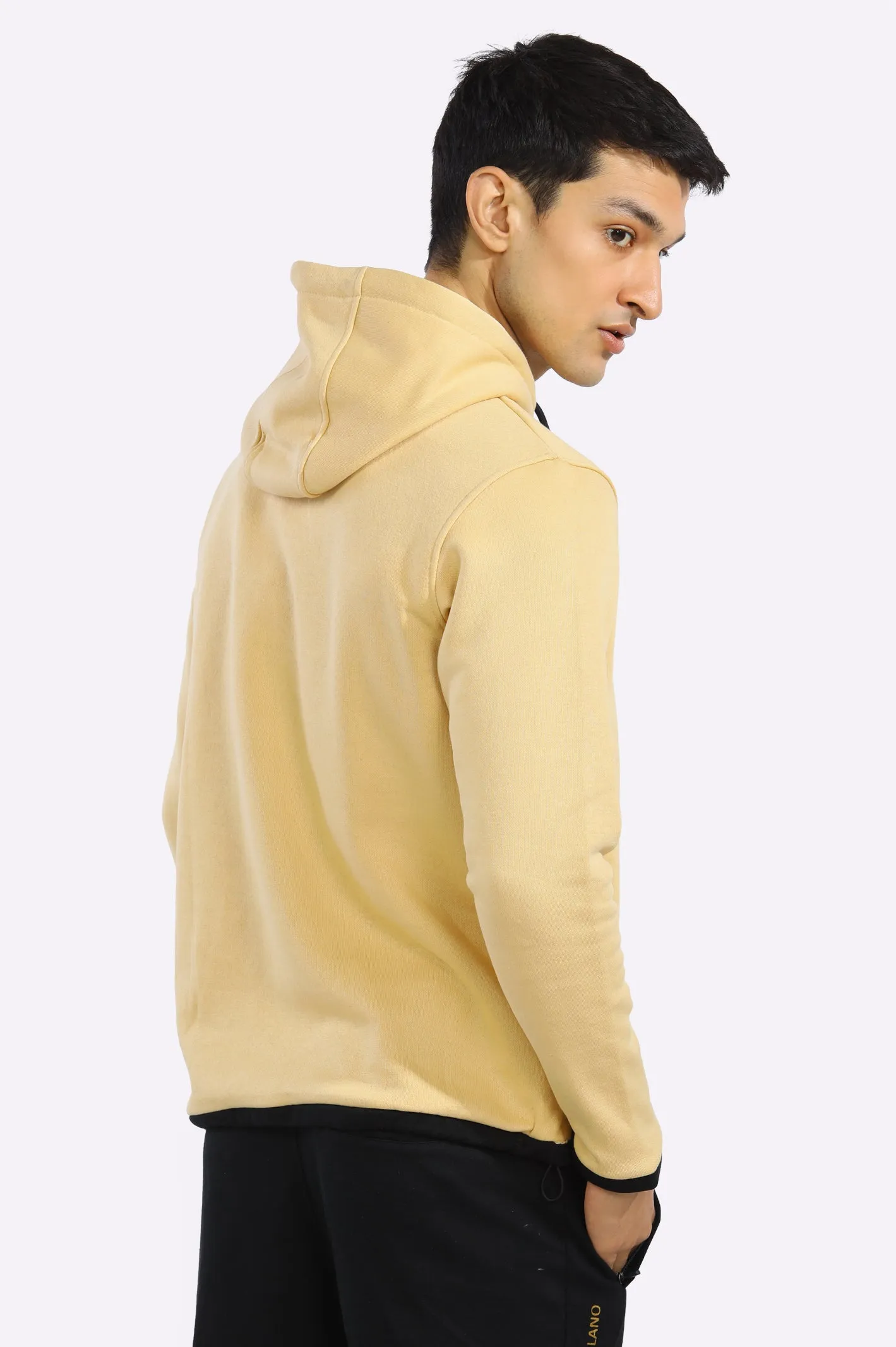 Men Beige Pullover Hoodie