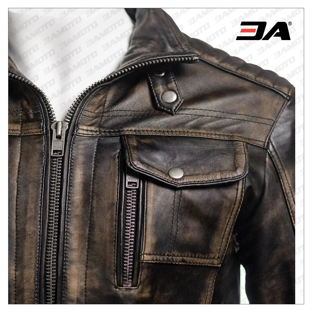 Men Vintage Biker Leather Jacket