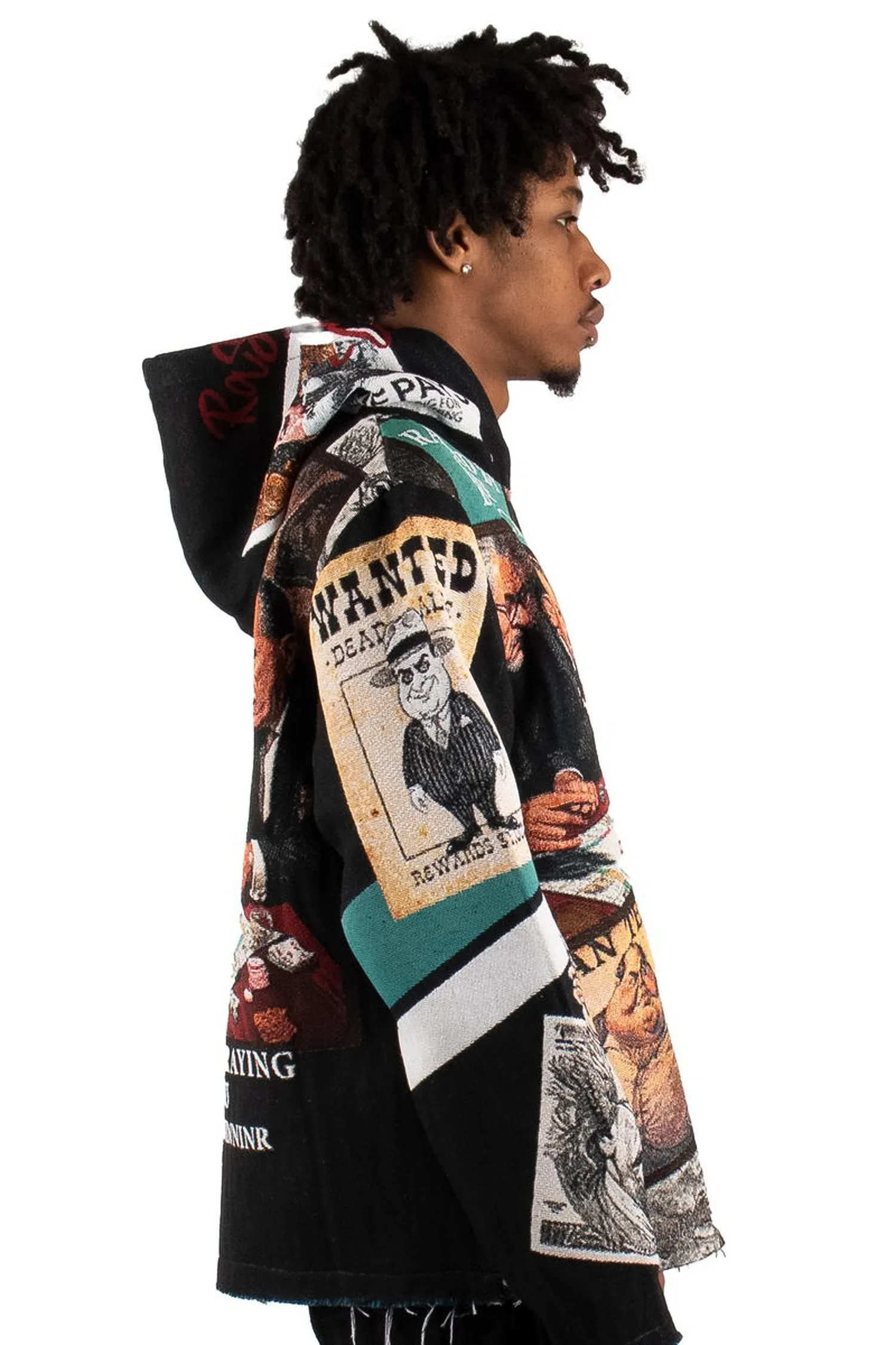 Men's Premium Crime Boss Tapestry Jacquard Long Sleeve Hoodie