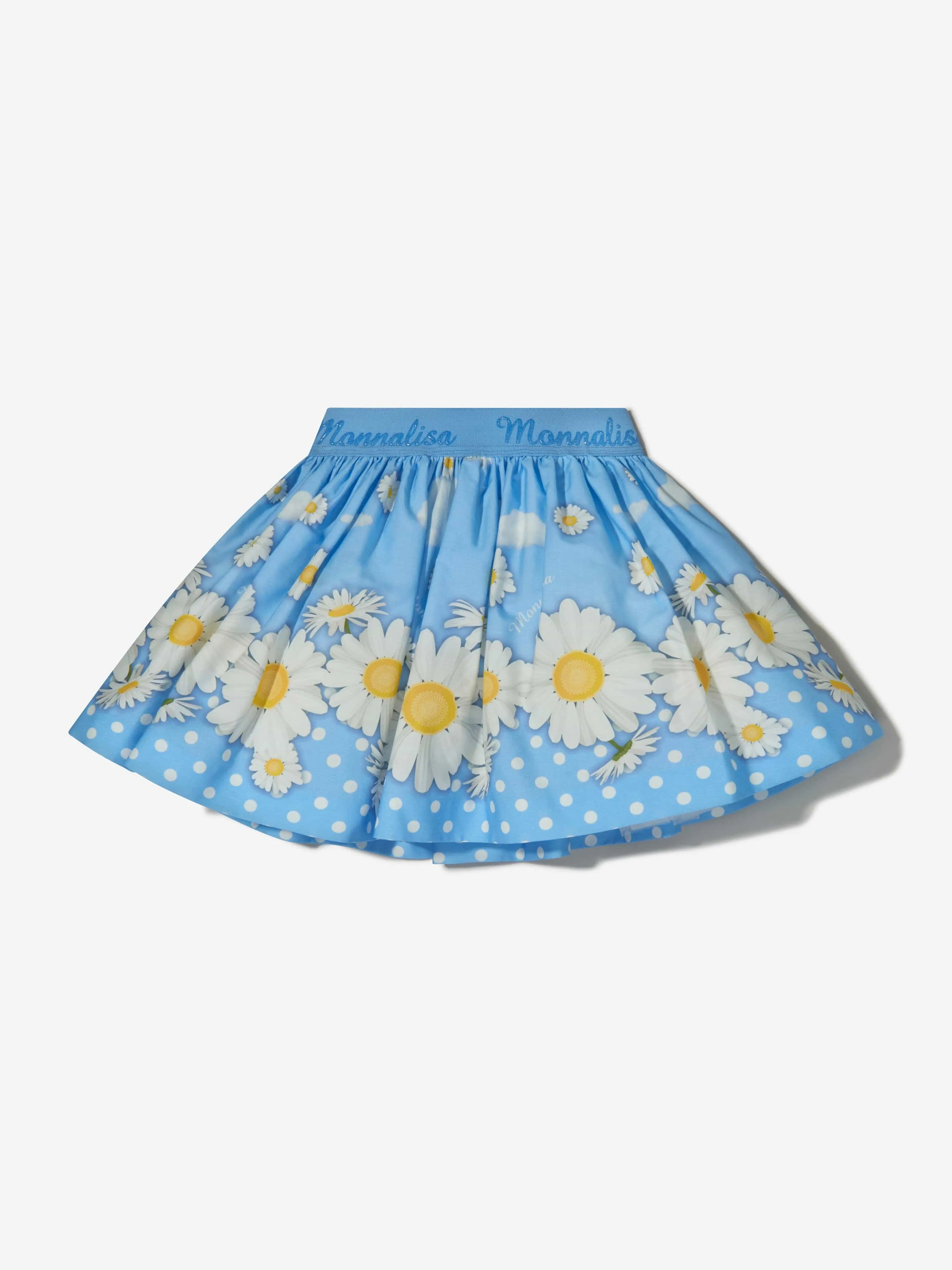 Monnalisa Girls Cotton Daisy Print Skirt