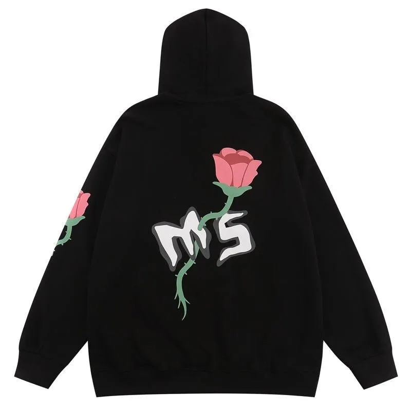 MS Sultana In Rose Graphic Print Hoodie