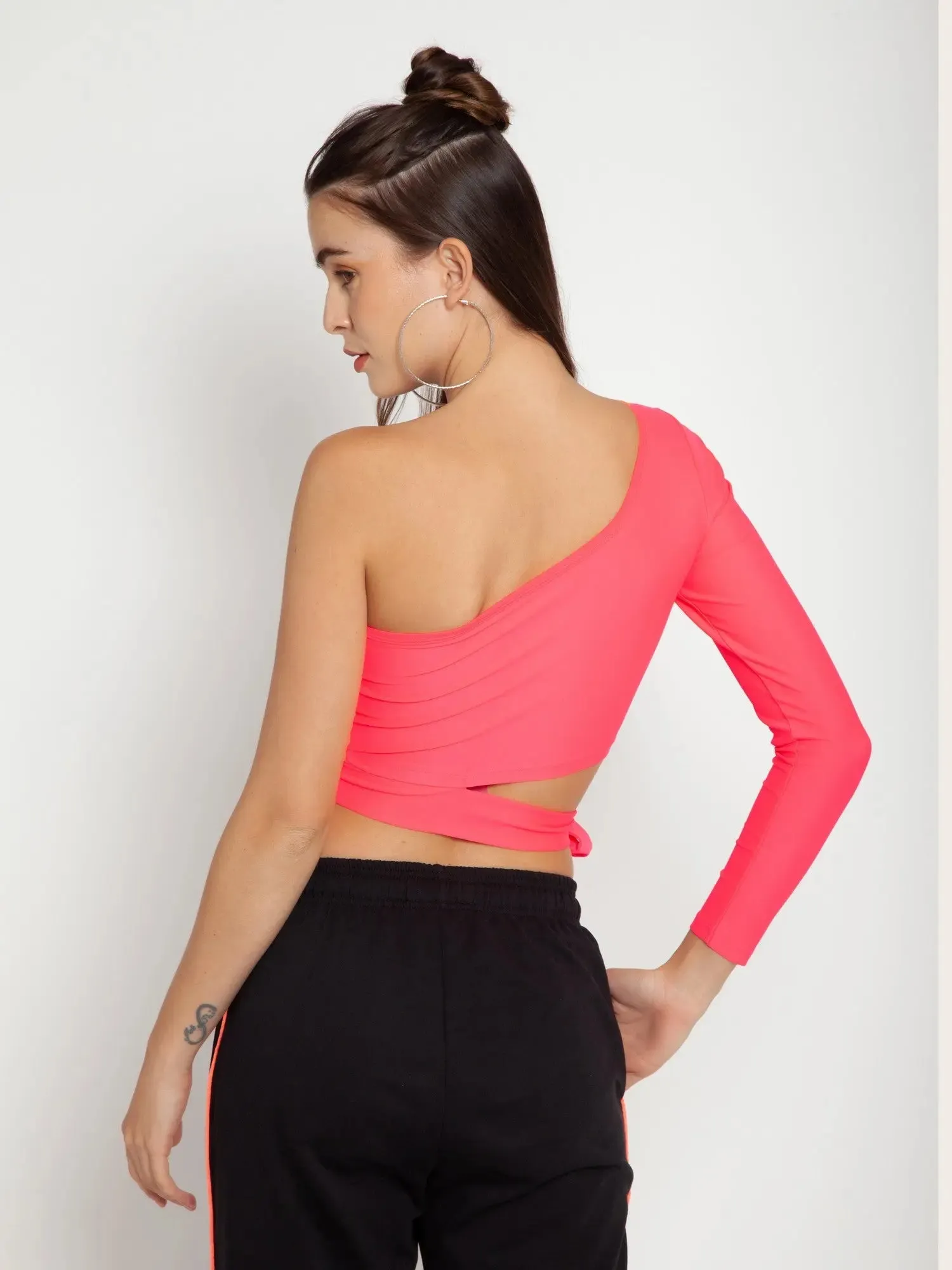 Neon Pink Tie-top