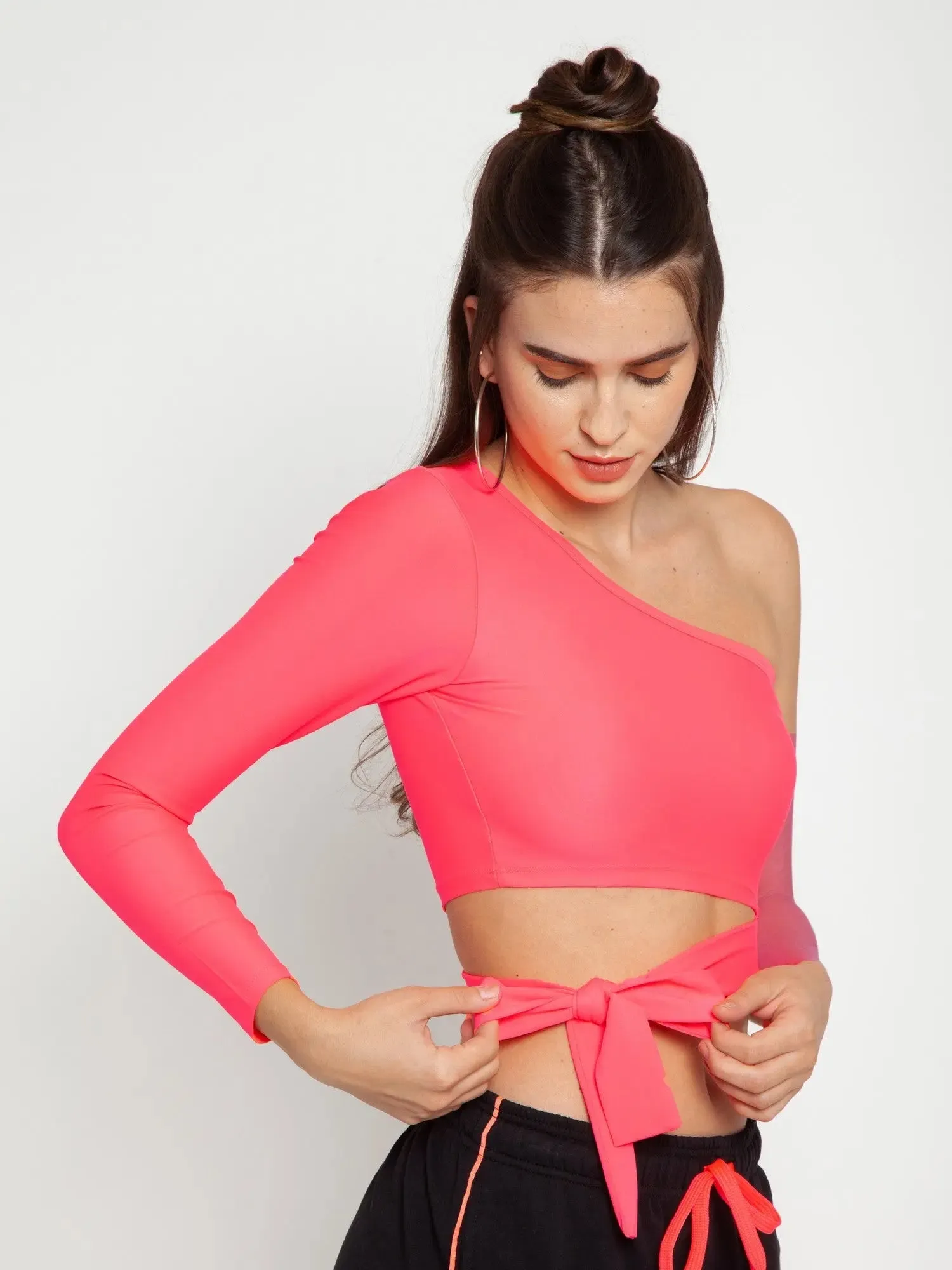 Neon Pink Tie-top